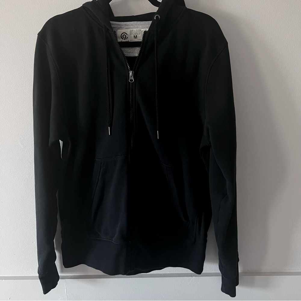 Casual Champion Black Hoodie Sweatshirt with front kangaroo pockets - Medium